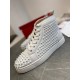 Christian Louboutin Louis Spikes Flat white leather trainer lateral profile