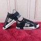 Dolce & Gabbana Custom 2.Zero Both Shoes View in black and white Pair of black leather trainers showing outer and inner side panels in black and white