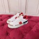 Dolce & Gabbana Custom 2.Zero Leather Trainers In White And Red Lateral View Dolce & Gabbana Custom 2.Zero Leather Trainers In White And Red side profile view