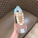 Dolce & Gabbana Mesh Low Top Trainer Top View in blue Dolce & Gabbana Mesh Low Top Trainer top-down view showing lacing detail in blue