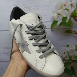 Golden Goose Super-Star White Leather Trainers With Metal Lettering