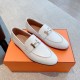 replica hermesparis loafers in white goatskin uk