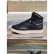 Jimmy Choo Hawaii Black Leather High Top Trainers Profile Jimmy Choo Hawaii Black Leather High Top Trainers profile view on display