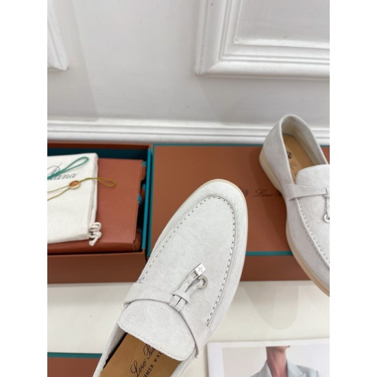 Replica loro pianasummer charms walk loafers in white suede leather uk replica loro pianasummer charms walk loafers in white suede leather uk