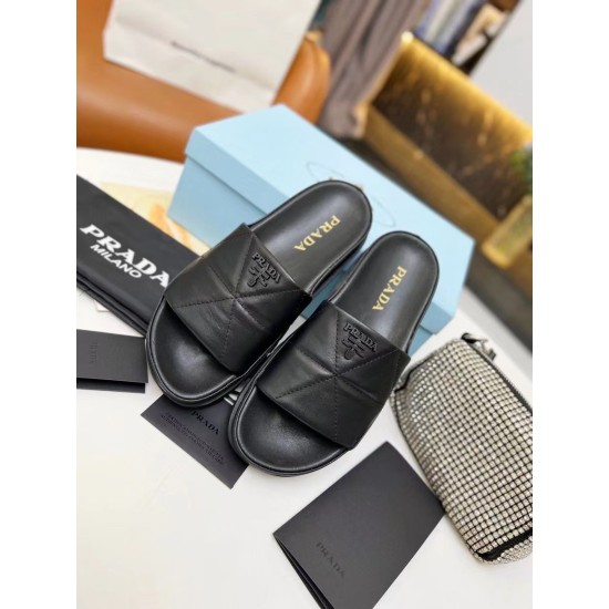 Replica pradaslides in black quilted nappa leather uk replica pradaslides in black quilted nappa leather uk