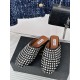 replica Alaia Mules in Black Lambskin with Strass UK