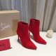 Replica Christian Louboutin So Kate Booty 100Mm In Red Suede Uk - 2238 - Buddha Luxury