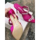 Replica Manolo Blahnik 2825 MB21 Buddha Luxury Replica Manolo Blahnik Lurum Crystal 90Mm Mules In Rose Red Satin Uk - 2825 - Buddha Luxury