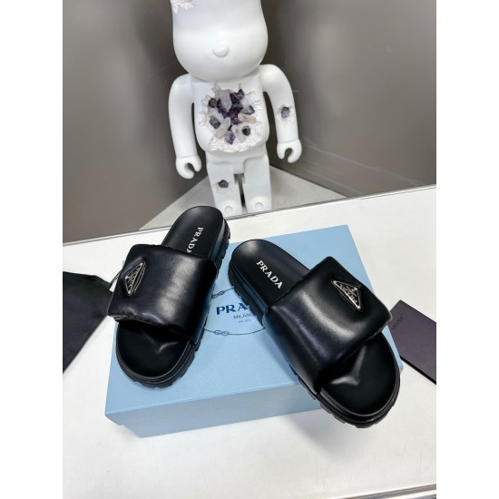 Replica Prada Slides In Black Soft Padded Nappa Leather UK replica Prada Slides In Black Soft Padded Nappa Leather UK