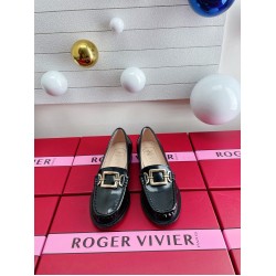Roger Vivier Metal Buckle Morsetto Loafers in Black Patent Leather UK Roger Vivier Metal Buckle Morsetto Loafers in Black Patent Leather UK