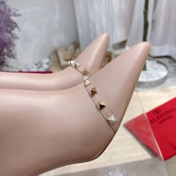 Valentino Nude Rockstud Ankle Boots with Sculpted Heel UK Valentino Nude Rockstud Ankle Boots with Sculpted Heel UK