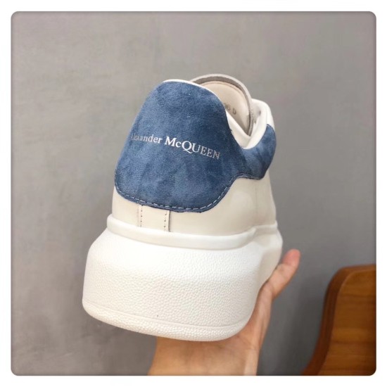 replica alexander mcqueenoversized sneakers with blue suede heel uk