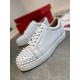 Replica Christian Louboutin 2423 CL598 Buddha Luxury Replica Christian Louboutin Trainers Louis Junior Spikes Flat In White Leather Uk - 2423 - Buddha Luxury
