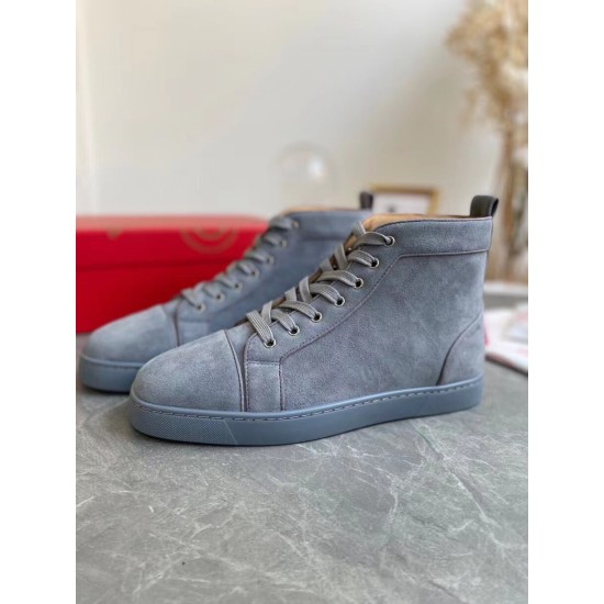 Replica Christian Louboutin 2418 CL593 Buddha Luxury Replica Christian Louboutin Trainers Louis Orlato Flat In Grey Suede Uk - 2418 - Buddha Luxury