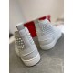 Christian Louboutin Louis Spikes Flat white leather high-top trainers heel detail