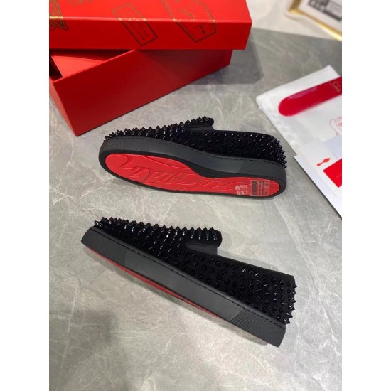 Replica Christian Louboutin 2426 CL601 Buddha Luxury Replica Christian Louboutin Trainers Roller-Boat Flat Black Uk - 2426 - Buddha Luxury