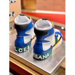 Dolce & Gabbana Dolce & Gabbana Custom High-Top Colour-Block Blue Trainers Dolce & Gabbana Dolce & Gabbana Custom High-Top Colour-Block Blue Trainers