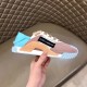 Dolce & Gabbana Mesh Low Top Trainer Profile in blue Dolce & Gabbana Mesh Low Top Trainer in nude and blue lateral side view