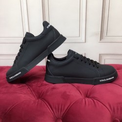 Dolce & Gabbana Dolce & Gabbana Portofino Black Leather Low Top Trainers Dolce & Gabbana Dolce & Gabbana Portofino Black Leather Low Top Trainers