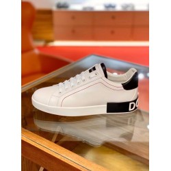 Dolce & Gabbana Dolce & Gabbana Portofino White Leather Trainers With Black Accents Dolce & Gabbana Dolce & Gabbana Portofino White Leather Trainers With Black Accents