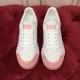 Dolce & Gabbana Portofino White Leather Trainers With Pink Toe-Cap Overhead View Dolce & Gabbana Portofino white leather trainers with pink toe-cap overhead view