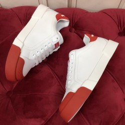 Dolce & Gabbana Dolce & Gabbana White Leather Portofino Trainers With Red Accents Precision Dolce & Gabbana Dolce & Gabbana White Leather Portofino Trainers With Red Accents Precision