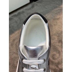 Hermes Avantage Metallic Silver Leather Low Top Trainers Hermes Avantage Metallic Silver Leather Low Top Trainers