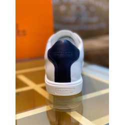 Hermes Avantage Low Top Leather Trainers White Blue Hermes Avantage Low Top Leather Trainers White Blue