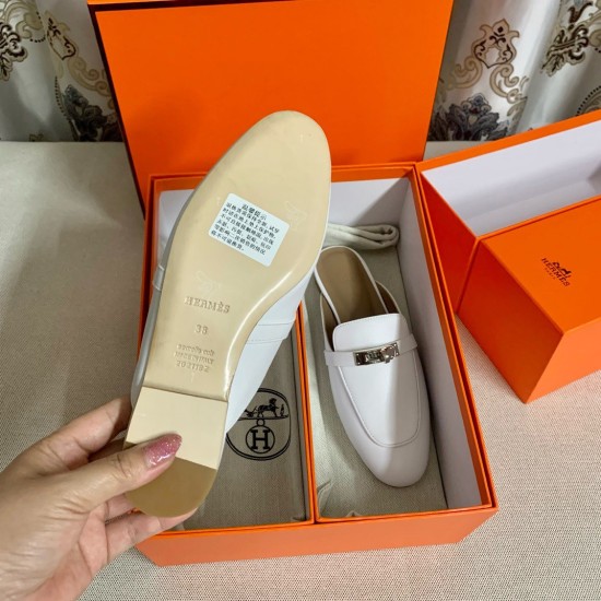 Replica Hermes 2951 H1814 Buddha Luxury Replica Hermesoz Mules In White Leather Uk - 2951 - Buddha Luxury
