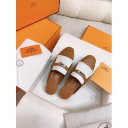 hermesoz mules with fringed in brown/white leather uk