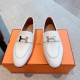 replica hermesparis loafers in white goatskin uk