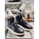 Jimmy Choo Hawaii Black Leather High Top Trainers Pair View Jimmy Choo Hawaii Black Leather High Top Trainers pair angled shot
