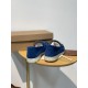 replica loro pianasummer charms walk loafers in blue fluorite suede leather uk