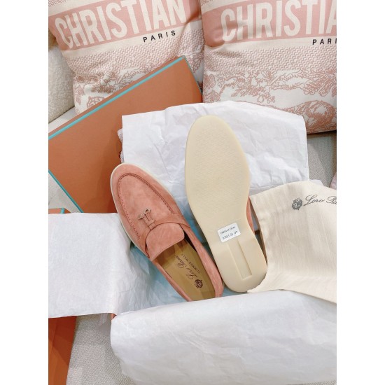 Replica loro pianasummer charms walk loafers in sorbet pink suede leather uk replica loro pianasummer charms walk loafers in sorbet pink suede leather uk