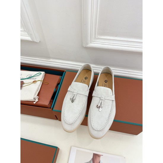 Replica loro pianasummer charms walk loafers in white suede leather uk replica loro pianasummer charms walk loafers in white suede leather uk