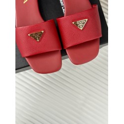 pradaslides in red saffiano leather uk