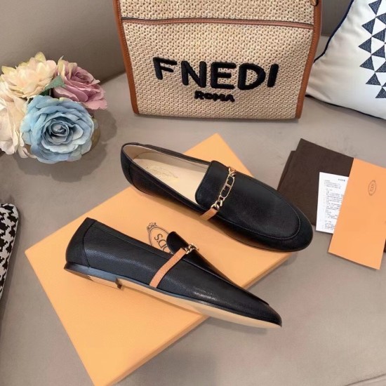 replica todsblack chain-embellished leather loafers uk