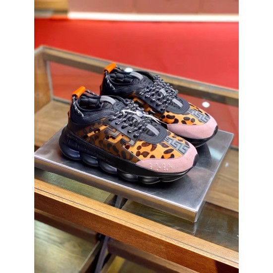 Replica Versace 2325 V157 Buddha Luxury Replica Versace Trainers Black Chain Reaction With Leopard Print Uk - 2325 - Buddha Luxury