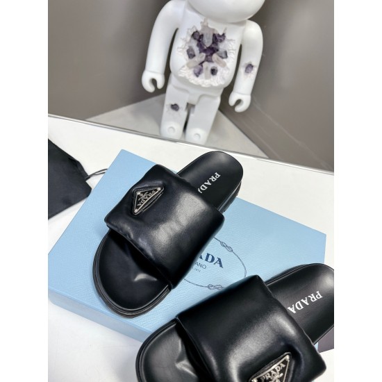 Replica Prada Slides In Black Soft Padded Nappa Leather UK replica Prada Slides In Black Soft Padded Nappa Leather UK