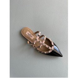 Valentino Rockstud Flat Mules In Black Patent Leather Uk Valentino Rockstud Flat Mules In Black Patent Leather Uk