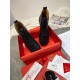 Christian Louboutin Men's Black Spiked High-Top Sneakers Boxed View Christian Louboutin Men's Black Leather Spiked High-Top Sneakers set inside original red shoebox