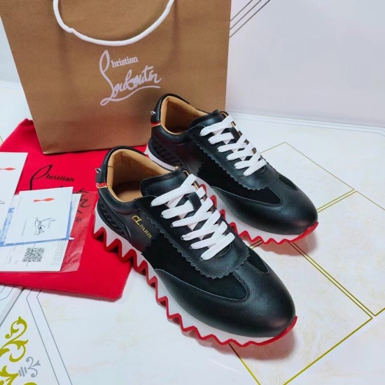 Replica Christian Louboutin Trainers Loubishark  In Black Leather Uk - 2430 - Buddha Luxury