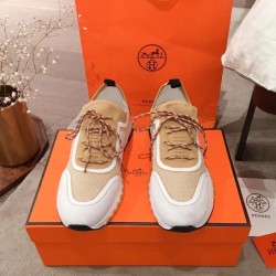 Hermes Addict Knit Trainers Beige White Hermes Addict Knit Trainers Beige White