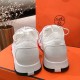 Hermes Addict White Knit Trainers Heel View Hermes Addict white knit low top trainers heel counter detail