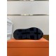 Hermes Drive Leather Low Top Trainers Black Outsole View in black and white Underside view of black rubber lugged sole on Hermes Drive Leather Low Top Trainers in black and white