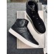 Jimmy Choo Hawaii Black Leather High Top Trainers Overhead View Jimmy Choo Hawaii Black Leather High Top Trainers pair overhead arrangement