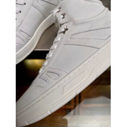 Jimmy Choo Hawaii High-Top Leather Trainers In White
