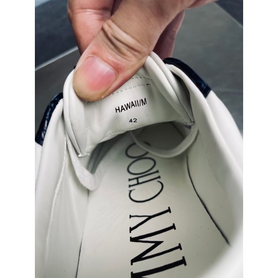 Replica Jimmy Choo 2413 JC557 Buddha Luxury Replica Jimmy Choo Hawaii Trainers In Blue Croc-Embossed Leather Uk - 2413 - Buddha Luxury
