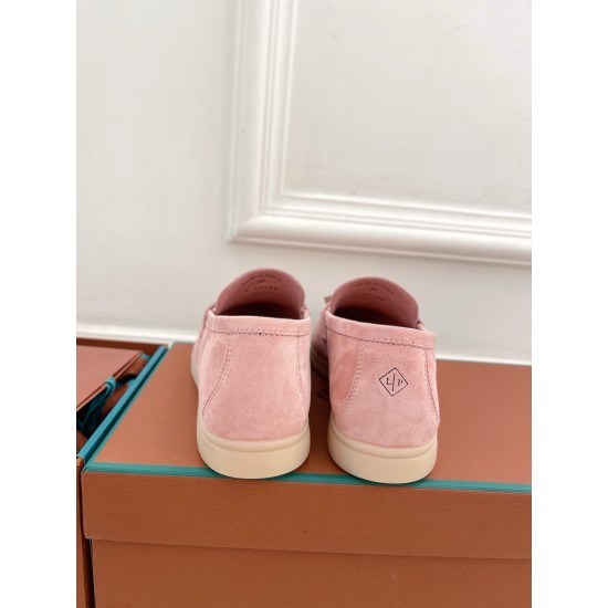 Replica loro pianasummer charms walk loafers in pink suede leather uk replica loro pianasummer charms walk loafers in pink suede leather uk
