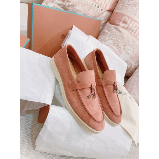 Replica loro pianasummer charms walk loafers in sorbet pink suede leather uk replica loro pianasummer charms walk loafers in sorbet pink suede leather uk